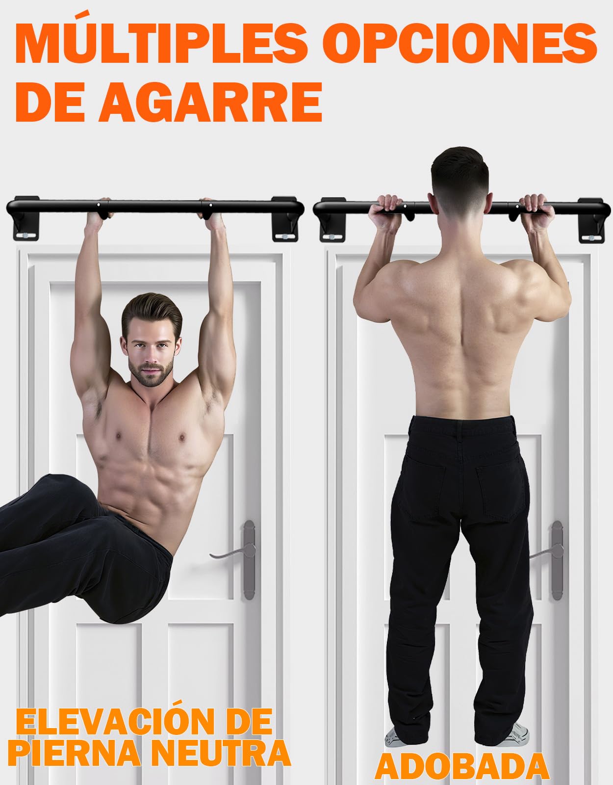 Fitarc Barra de dominadas de pared resistente, barra de dominadas para puerta, construcción de acero, equipo de gimnasio para el hogar