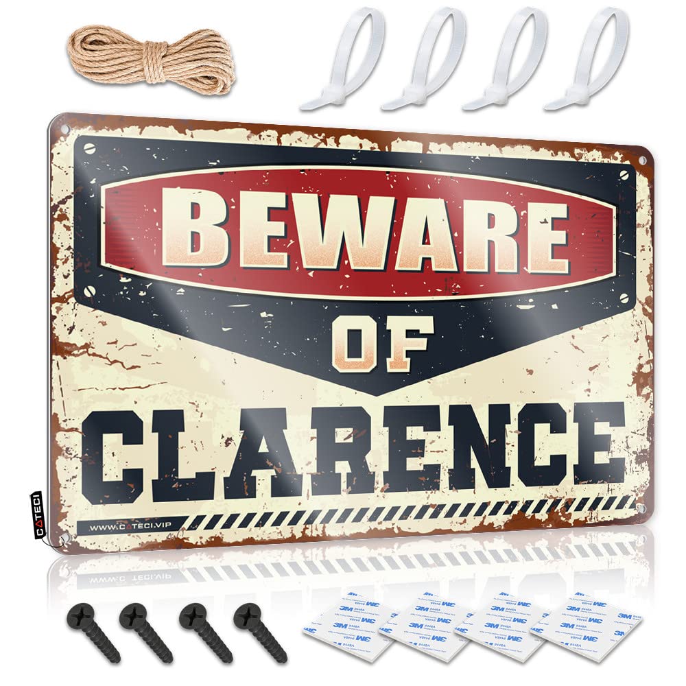 IBWNBBUSN Funny Kitchen Tin Signs Beware Of Clarence Tin Sign Metal Tin Sign Wall Decor Metal Beer Signs
