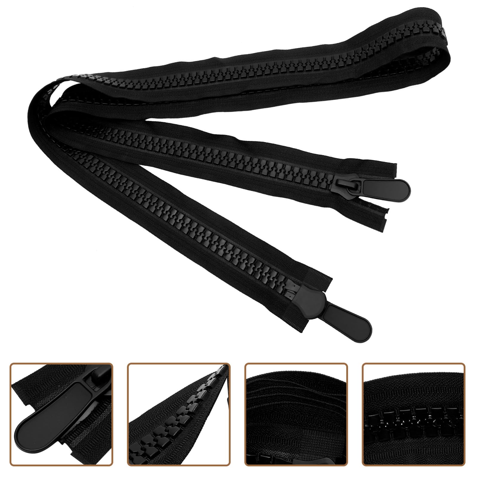 HOODANCOS 2piezas Cremallera De Reemplazo De Doble Tirador Zipper Resistente Para Chaquetas y Abrigos Para Costura Diy y Reparaciones De Ropa