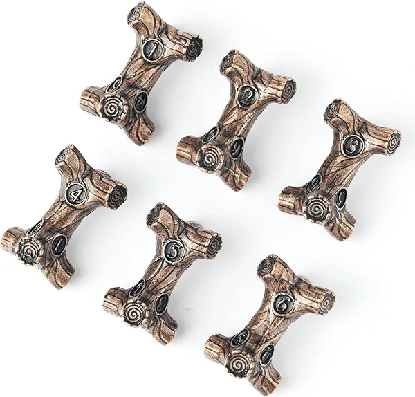 Surpass D6 Metal dice Set DND dice Set D6 DND Metal D6 dice (red-Copper)