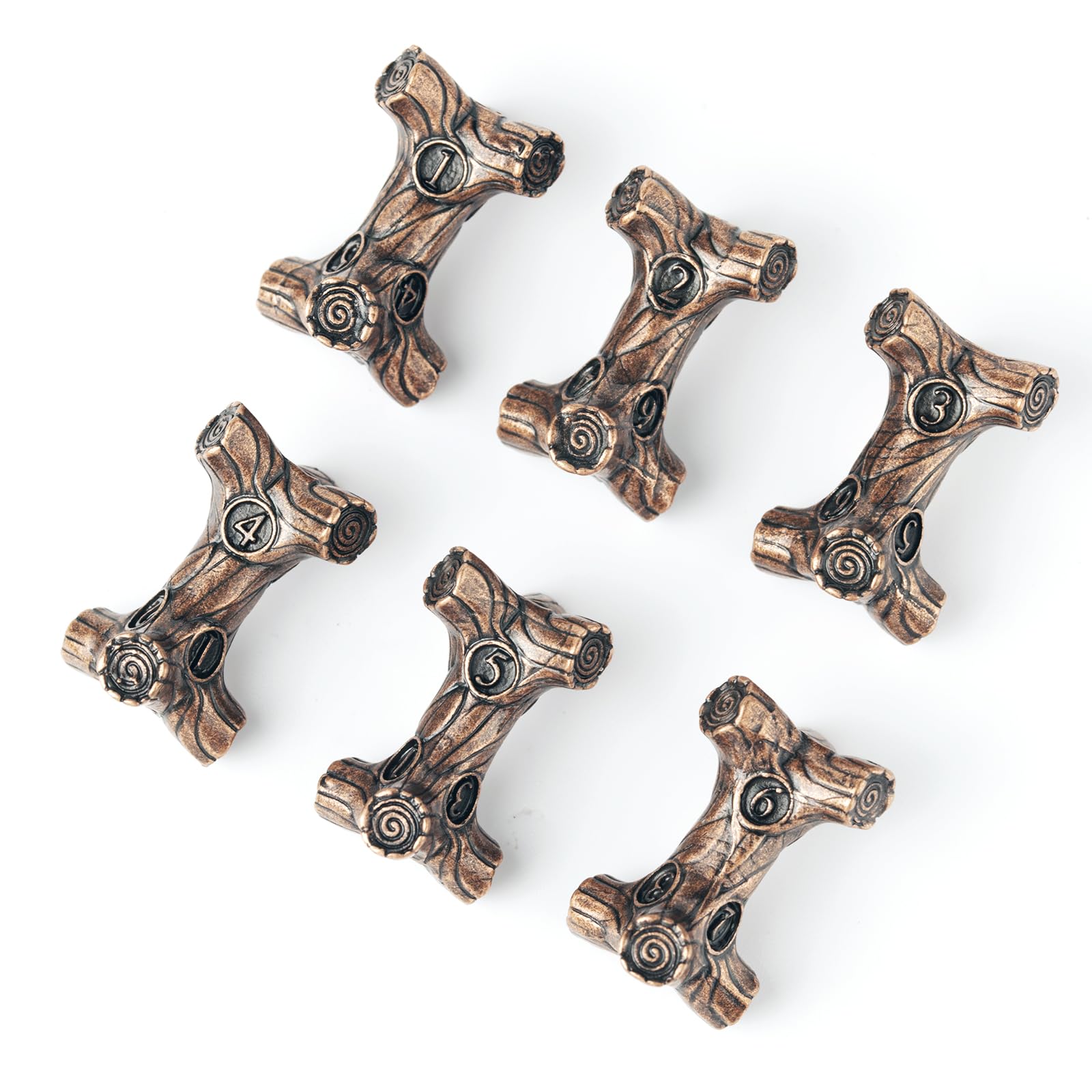 Surpass D6 Metal dice Set DND dice Set D6 DND Metal D6 dice (red-Copper)