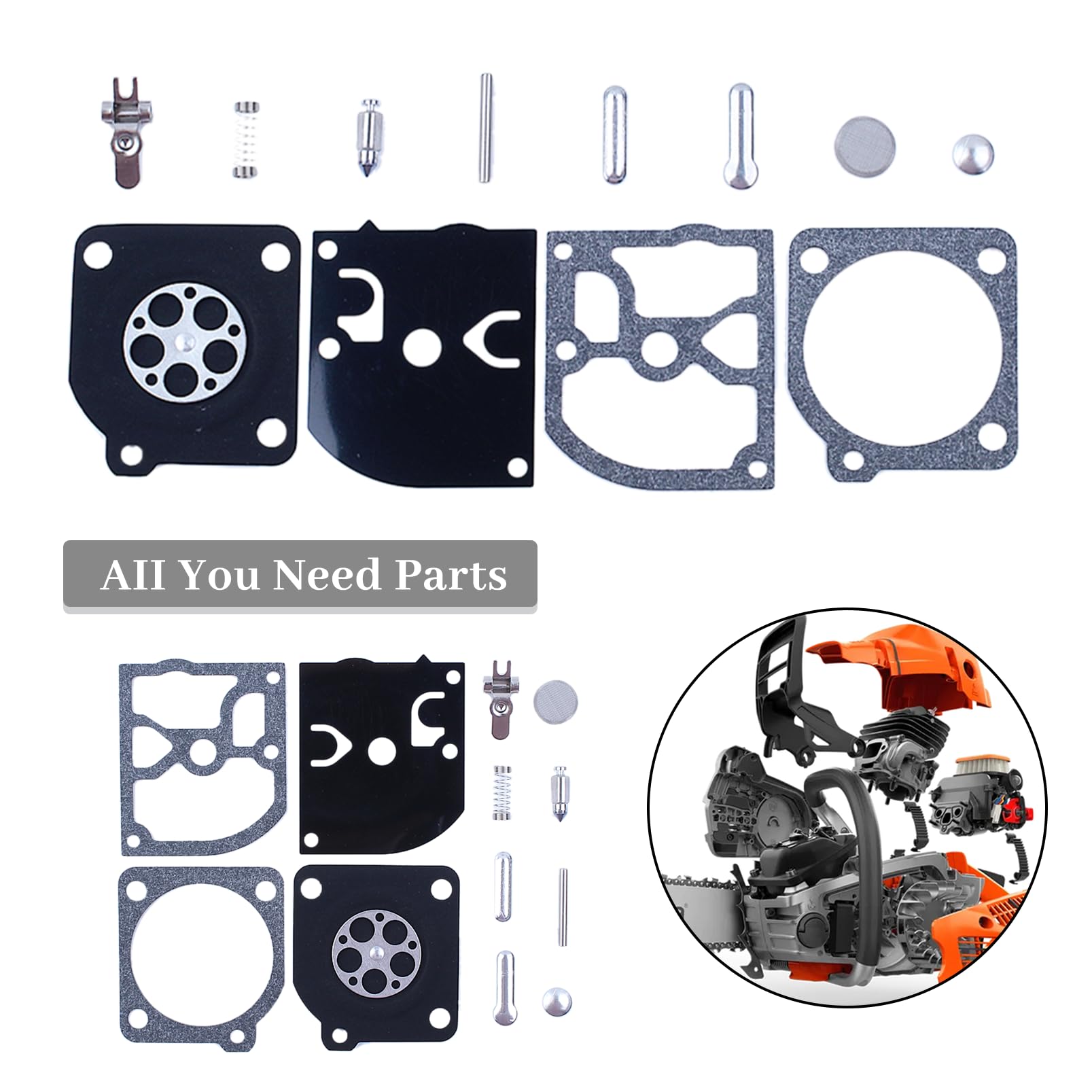 Vergaser-Reparatur-Umbausatz, passend für Husqvarna 136 137 141 142, Kettensäge, Rasenmäher, Trimmer, Kettensäge, Ersatzteile Vergaser-Reparatur-Umbausatz, passend für Husqvarna 136 137 141 142, Kettensäge, Rasenmäher, Trimmer, Kettensäge, Ersatzteile