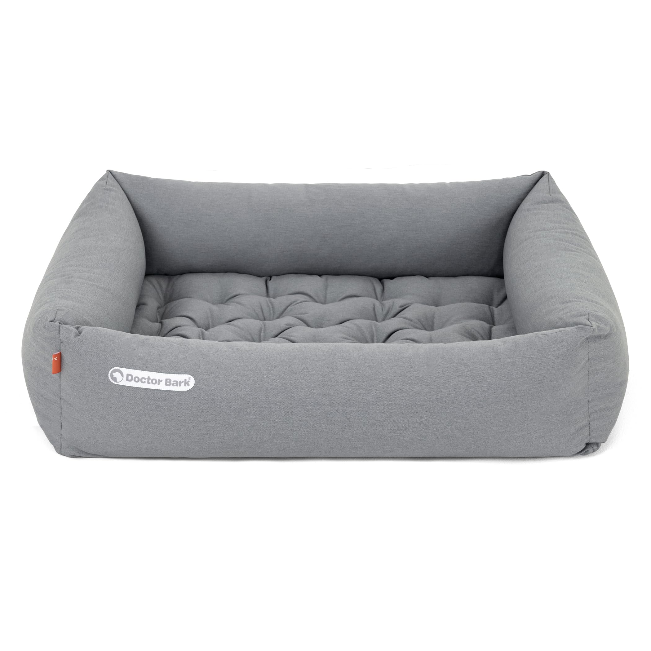 Doctor Bark Cama ortopédica para perros, lavable hasta 95 °C, sin olor e higiénica, acogedora decoración para perros medianos (M - 80 x 70 cm, gris claro)