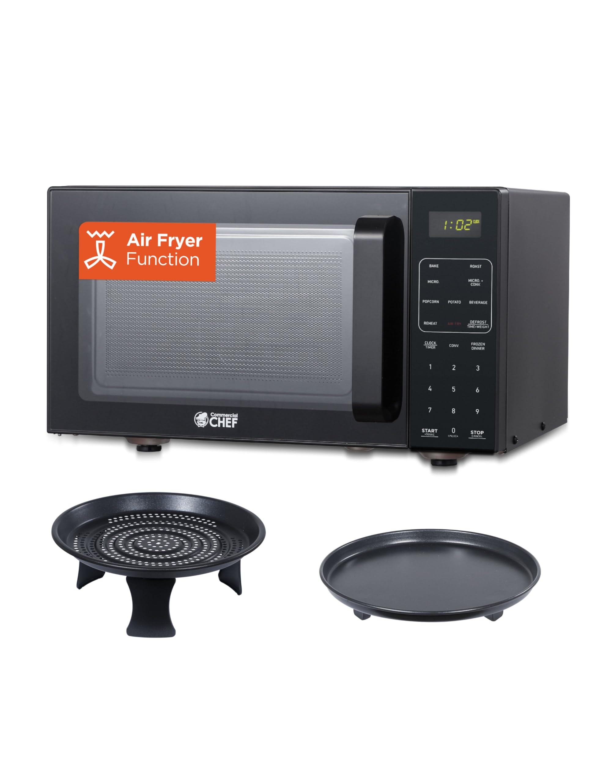 Commercial Chef 5-in-1 Countertop Microwave Air Fryer Combo