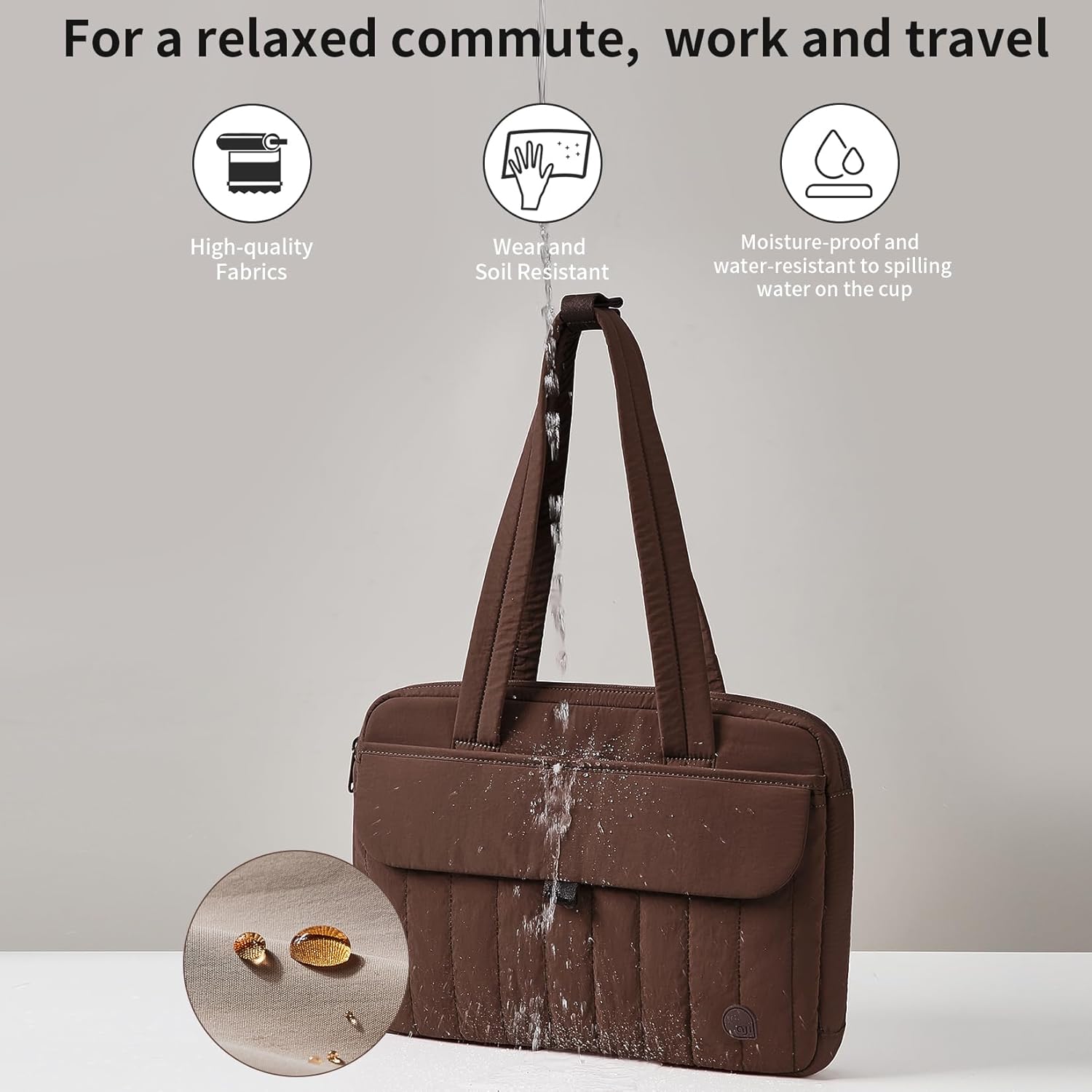 aji Laptop Tote Bag for Women, 14Inch & 16 Inch Laptop Tote Bag with Luggage Trolley Strap for Work/Travel/College/Daily - Image 7