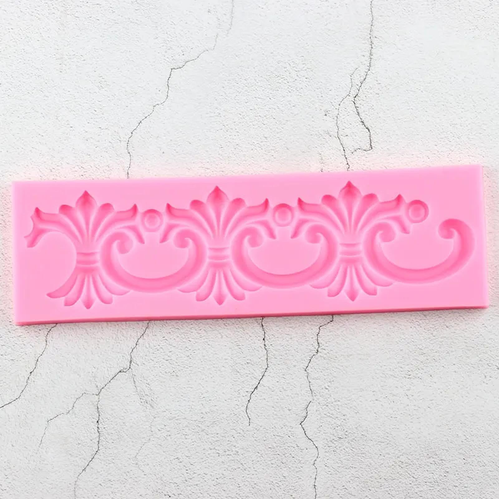 Silikonformen, Seifenformen, 24,7 x 7,4 cm, europäische Barockbordüre, Spitze, Silikonform, Blumenrelief, Cupcake-Topper, Fondant, Kuchendekoration, Werkzeuge, Süßigkeiten, Ton, Schokoladenform