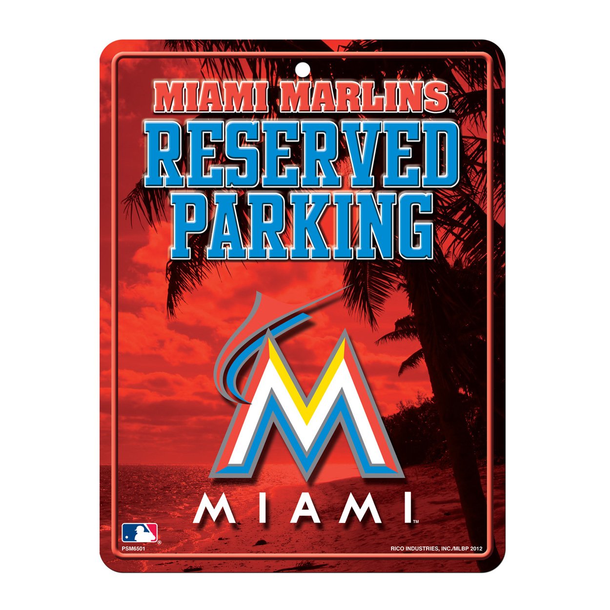 Rico Industries MLB Miami Marlins Metal Parking Sign