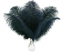 Vista 65 de 24 piezas de plumas de avestruz blanco natural de 10-12 pulgadas (25-30cm) para centros de mesa de bodas y fiestas, arreglos florales y decoración