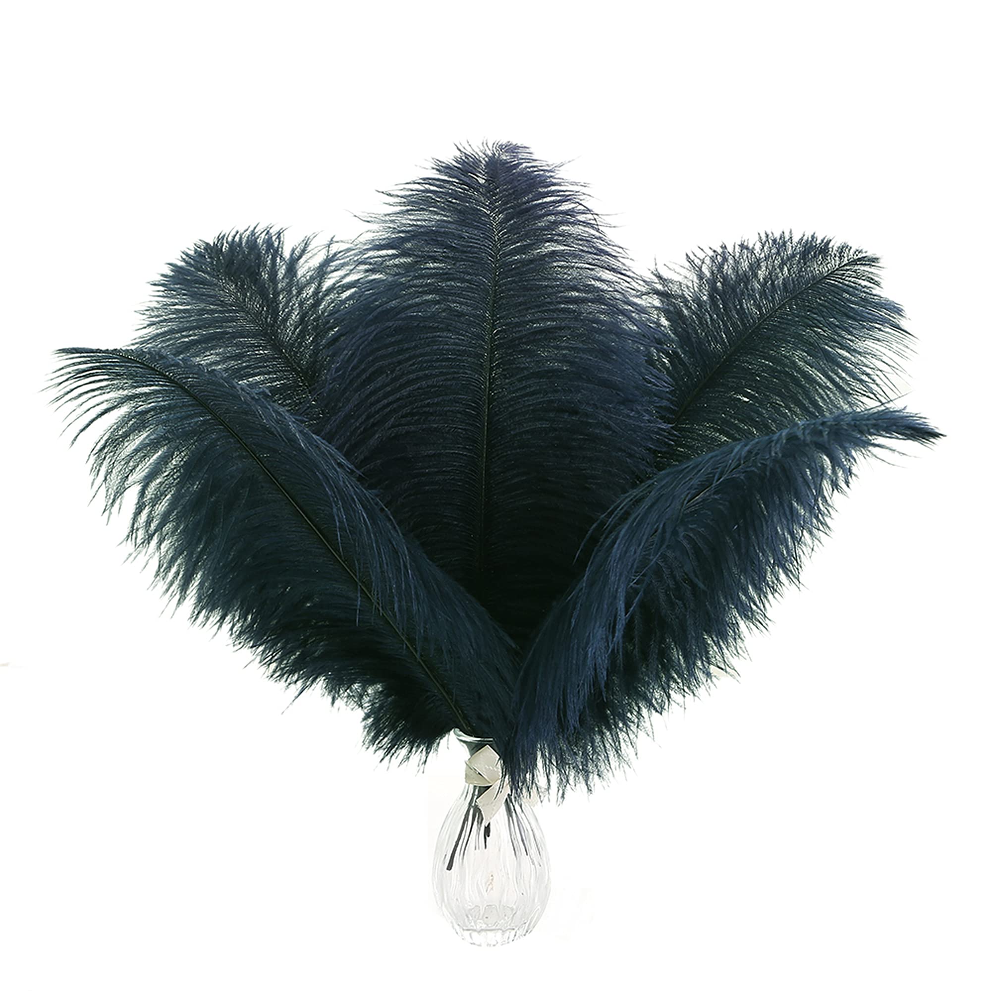 Strusie pióra do rękodzieła i dekoracji 24 szt. Wielokolorowe, wiele rozmiarów(Navy Blue,10-12 inch - 24Pcs)