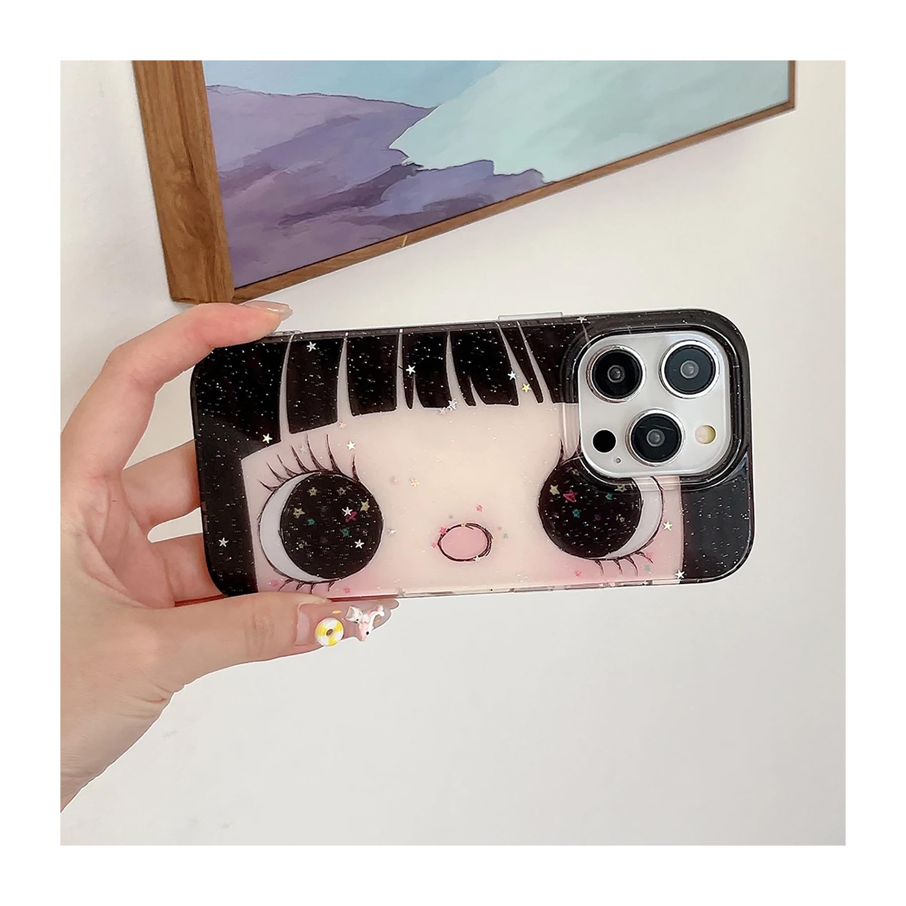 Coque antichoc iPhone 15 Pro Max silicone souple dos paillettes acrylique
