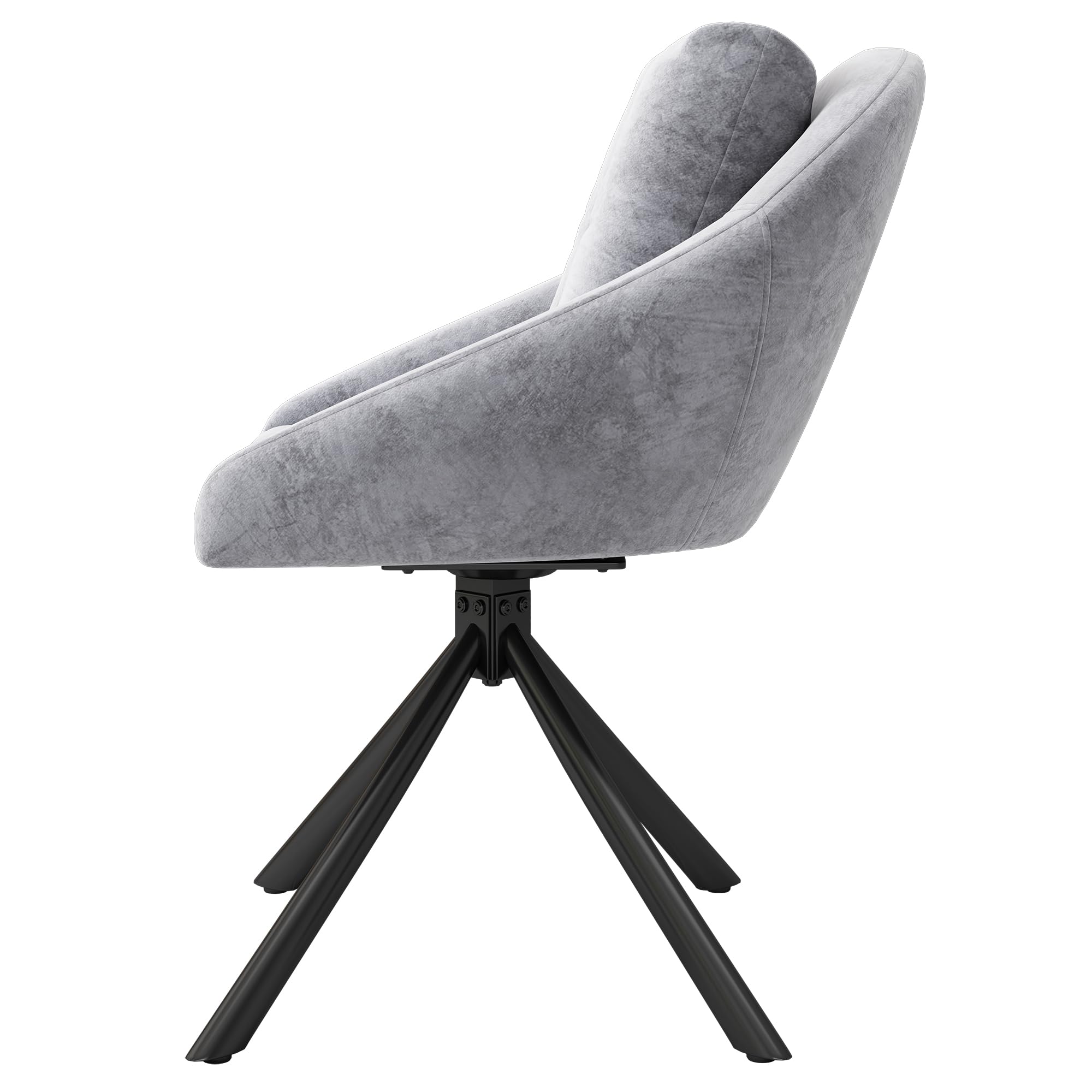 Zestaw krzeseł do jadalni, obrotowe, ergonomiczne, aksamitne, do salonu, sypialni, kuchni, biura, do biura, do 150 kg, 2 sztuki, szary
