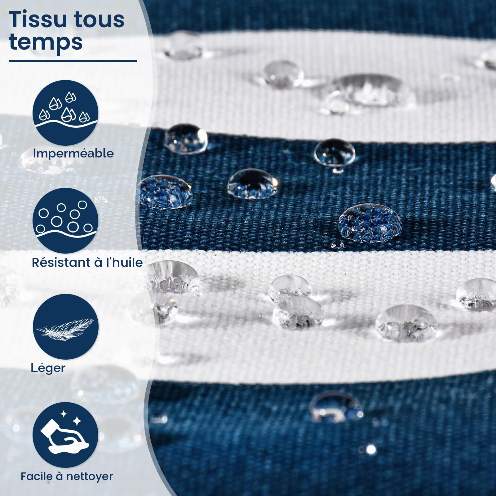 oscaurt Sac de plage imperméable à rayures avec fermeture éclair et poche anti-humidité, grand sac de plage pour femme