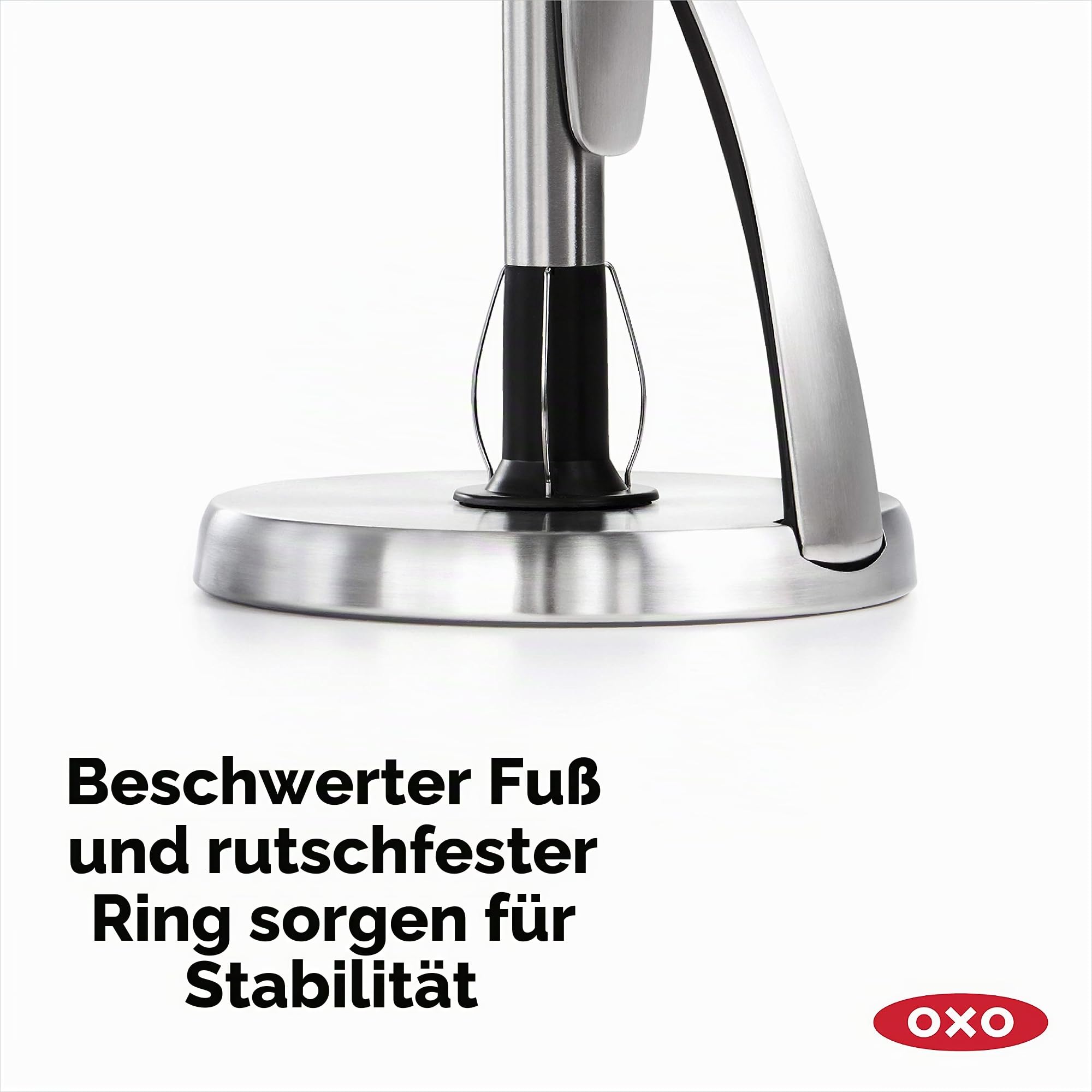 OXO Good Grips SimplyTear Standing Paper Towel Holder, Brushed Stainless Steel