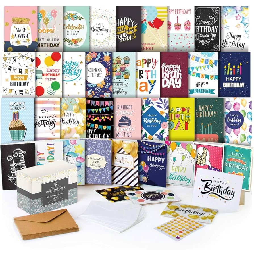 amazon-com-60-happy-birthday-cards-assortment-bday-cards-in-bulk-5x7-assorted-variety-box-set-pack-unique-designs-with-envelopes-birthday-card-for-men-women-kids-for for Free Printable Inspirational Birthday Cards Amazon.com : 60 Happy Birthday Cards Assortment - Bday Cards in Bulk - 5x7 Assorted Variety Box Set Pack Unique Designs with Envelopes - Birthday Card for Men Women Kids - for for Free Printable Inspirational Birthday Cards