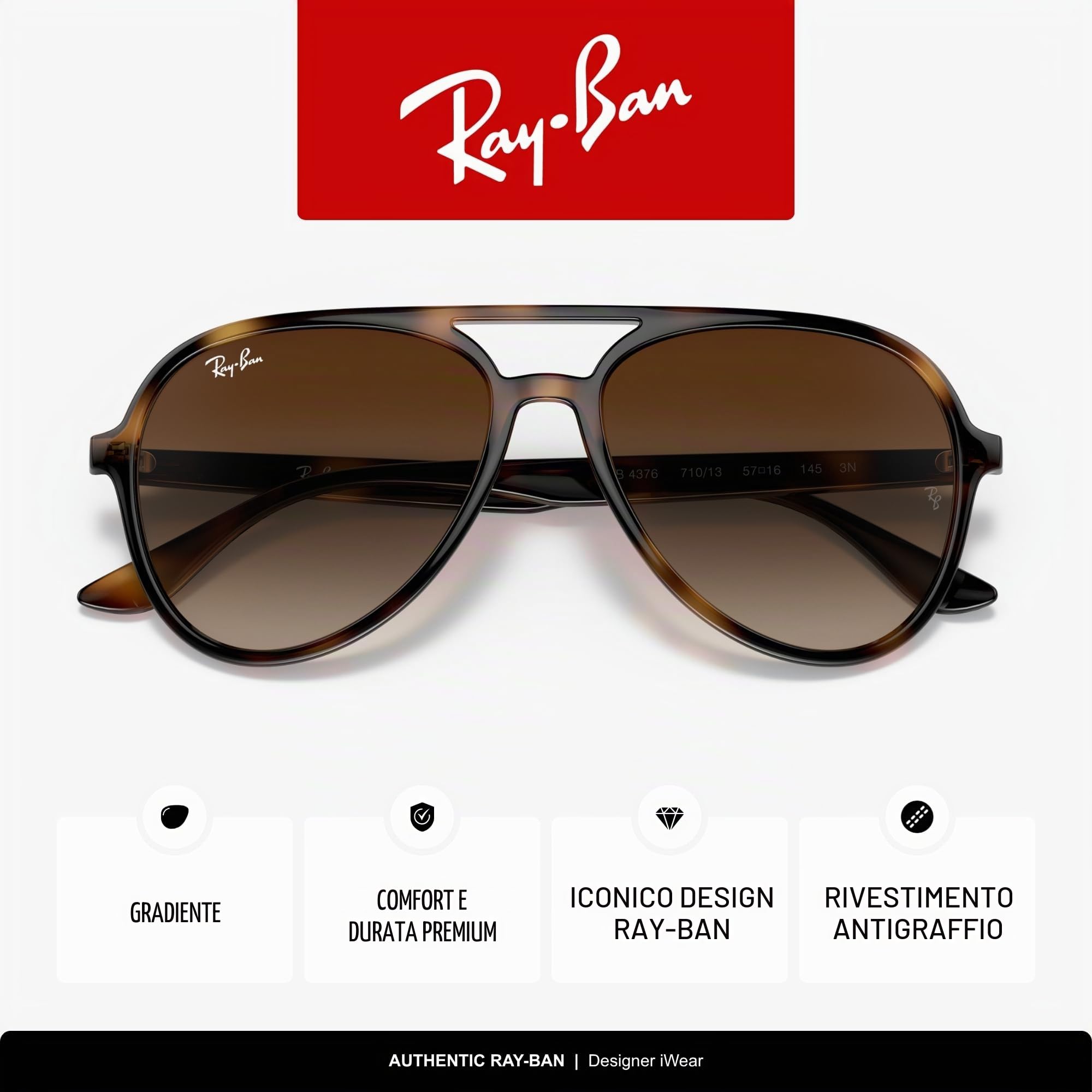 Ray-Ban 0rb4376 Occhiali Unisex - Adulto