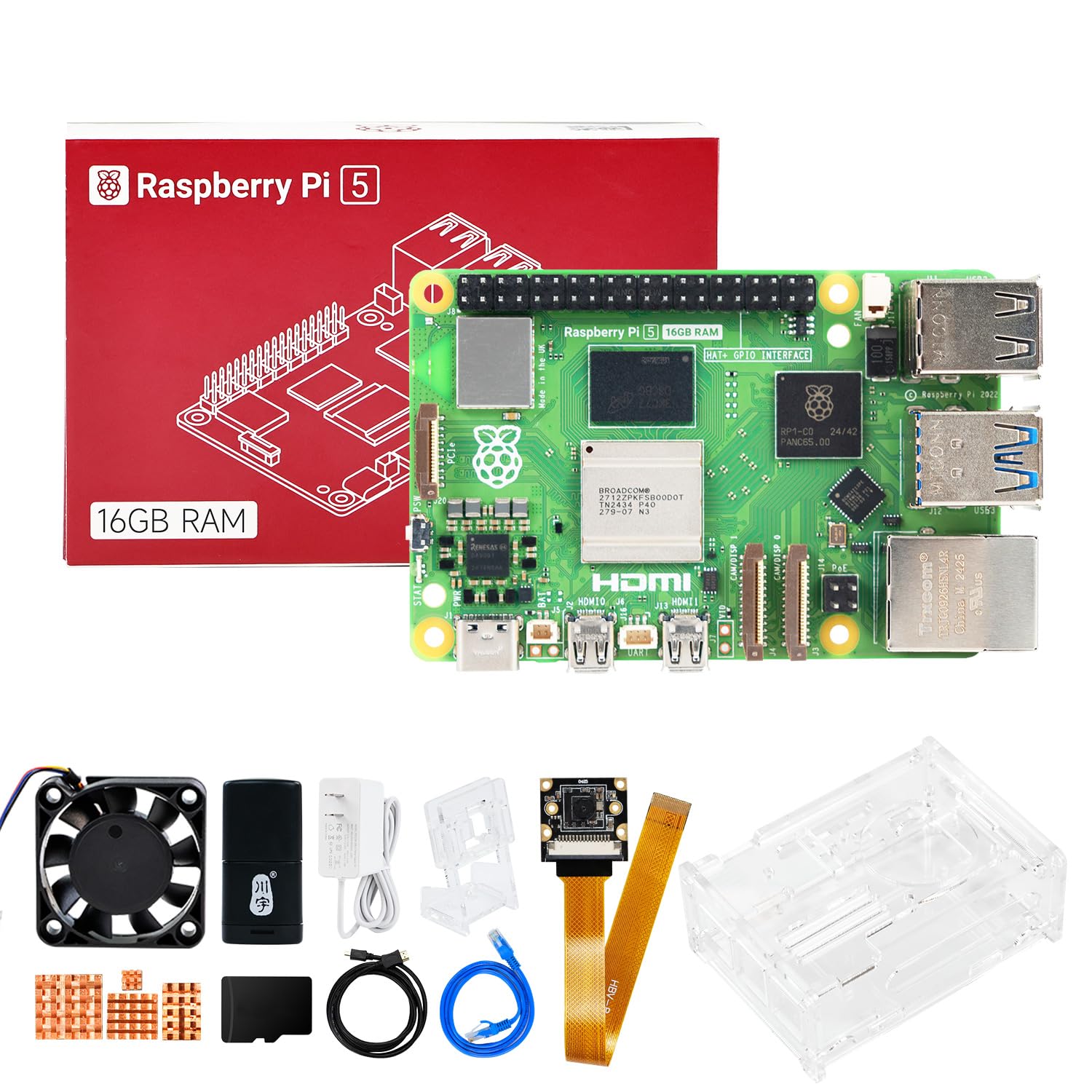Amazon.co.jp: ラズベリーパイ5 16 GB開発キットアクティブクーラー 