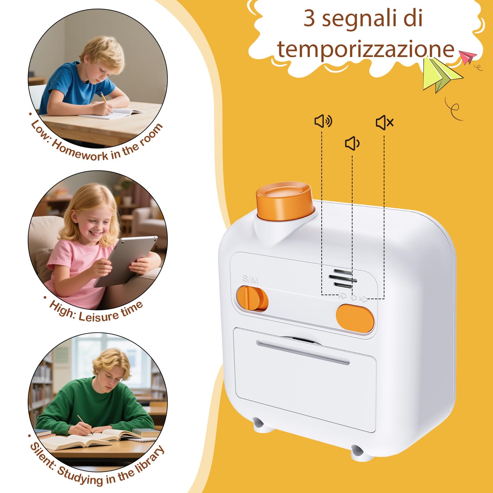 EooCoo Timer Visivo Bambini, Conto alla Rovescia di 99 Minuti, Temporizzatore Digitale con Memoria di Produttività con Allarme Silenzioso, Tasti Min/Sec, Oggetti per la Cucina, Scuola, Ufficio, ADHD