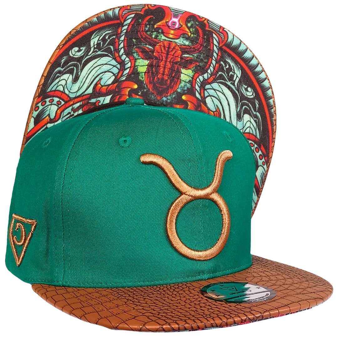 Capiche Unisex Taurus Sb [99+ Variations] Taurus Snapback Cap [Zodiac] - Bull Embroidery, Aggressive Styling For Signs, Adjustable And Stylish