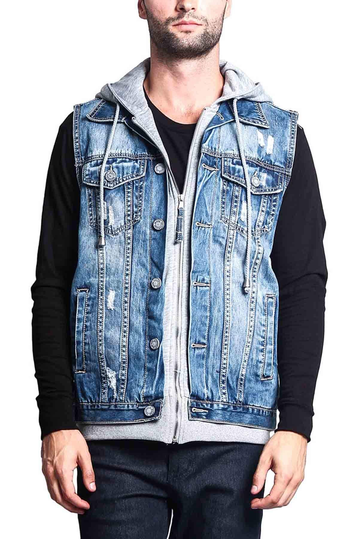 VICTORIOUS Rocker Denim Jean Vest Jacket