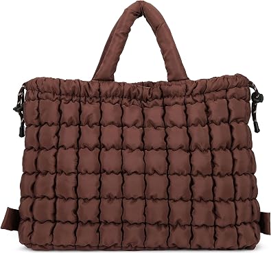 Queenoris Quilted Puffer Work Tote Bag for Women, Large Lightweight Carryall Shoulder Bag with Zipper Crossbody Bag | NYION
