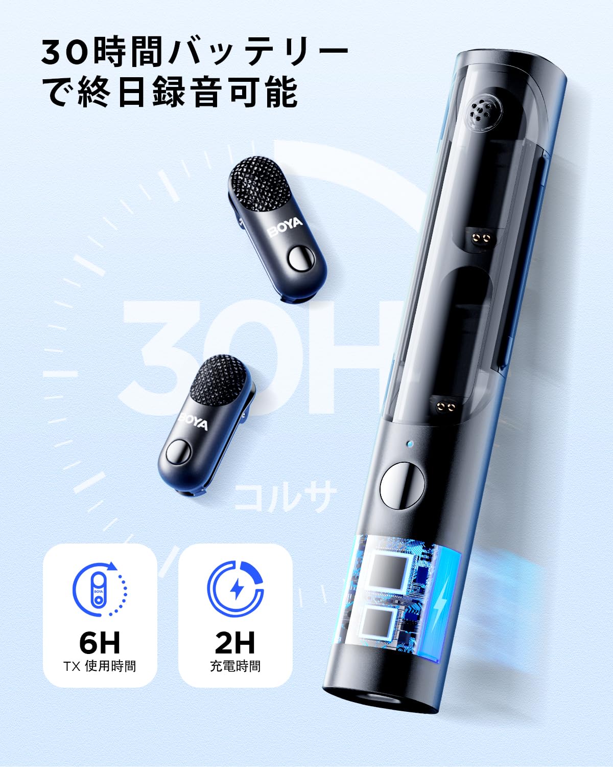 BOYA Magic-02 ワイヤレスマイク ピンマイク Amazon.co.jp: BOYA Magic-02 ワイヤレスピンマイク - 30時間