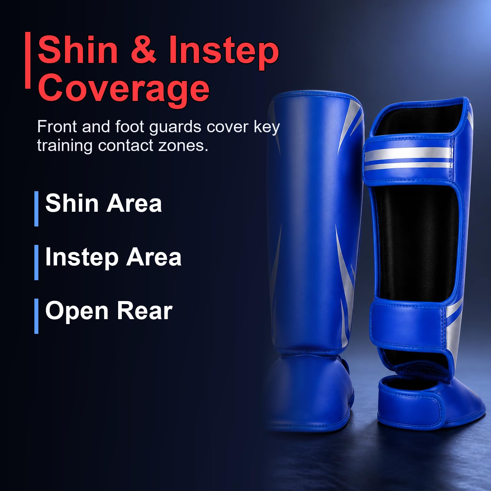 Piedi Protezione Shin Guard,Paratibia Kick Boxing,Parastinchi Spessi,Regolabili,vestibilità Sicura,Leggero,per Boxe,Muay Thai,Sport da Combattimento e Allenamento Quotidiano