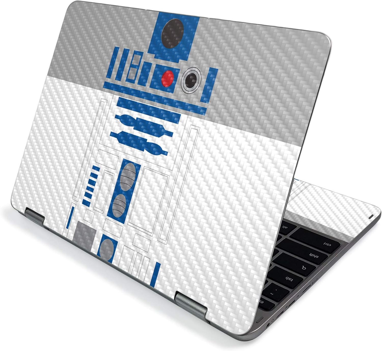 MightySkins Carbon Fiber Skin for Samsung Chromebook Plus V2 12" (2019) - Cyber Bot | Protective, Durable Textured Carbon Fiber Finish | Easy to Apply, Remove, and Change Styles | Made in The USA