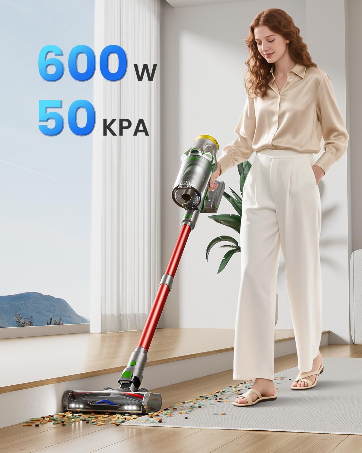Avalsor Aspiradora con batería de 50 KPA/600 W/70 min