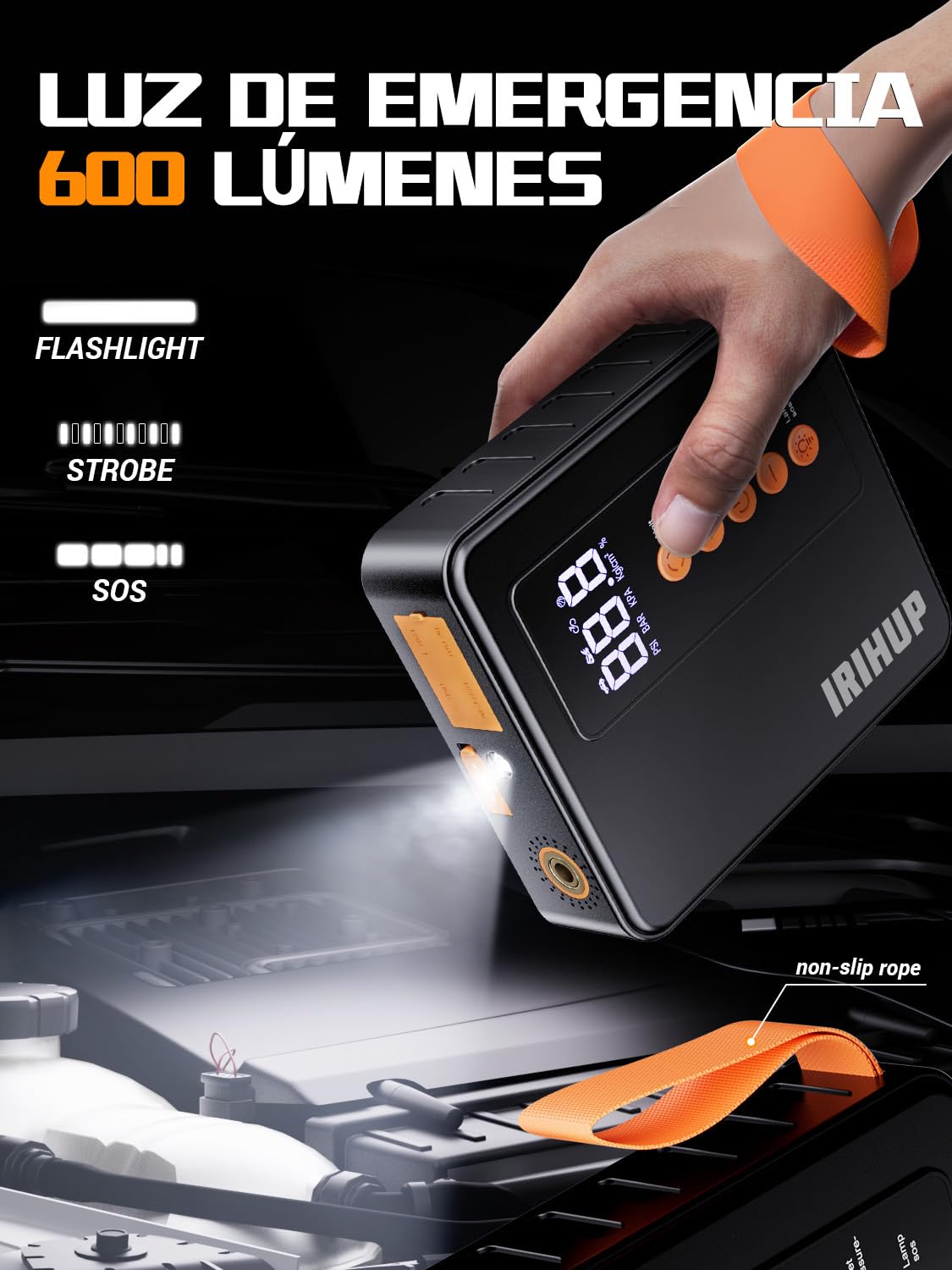 Arrancador de Coche con compresor de Aire 150PSI 6000A