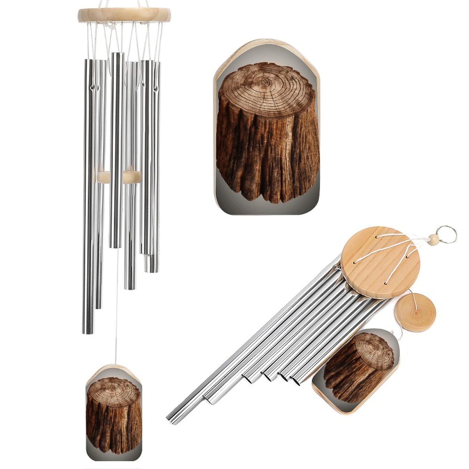 Adfgyerh Style Stump Of Oak Tree Wind Chimes For Outside, Memorial Windchimes Deep Tone Soothing Melodic Tones, Sympathy Wind Chimes For Patio Home Or Garden Decor
