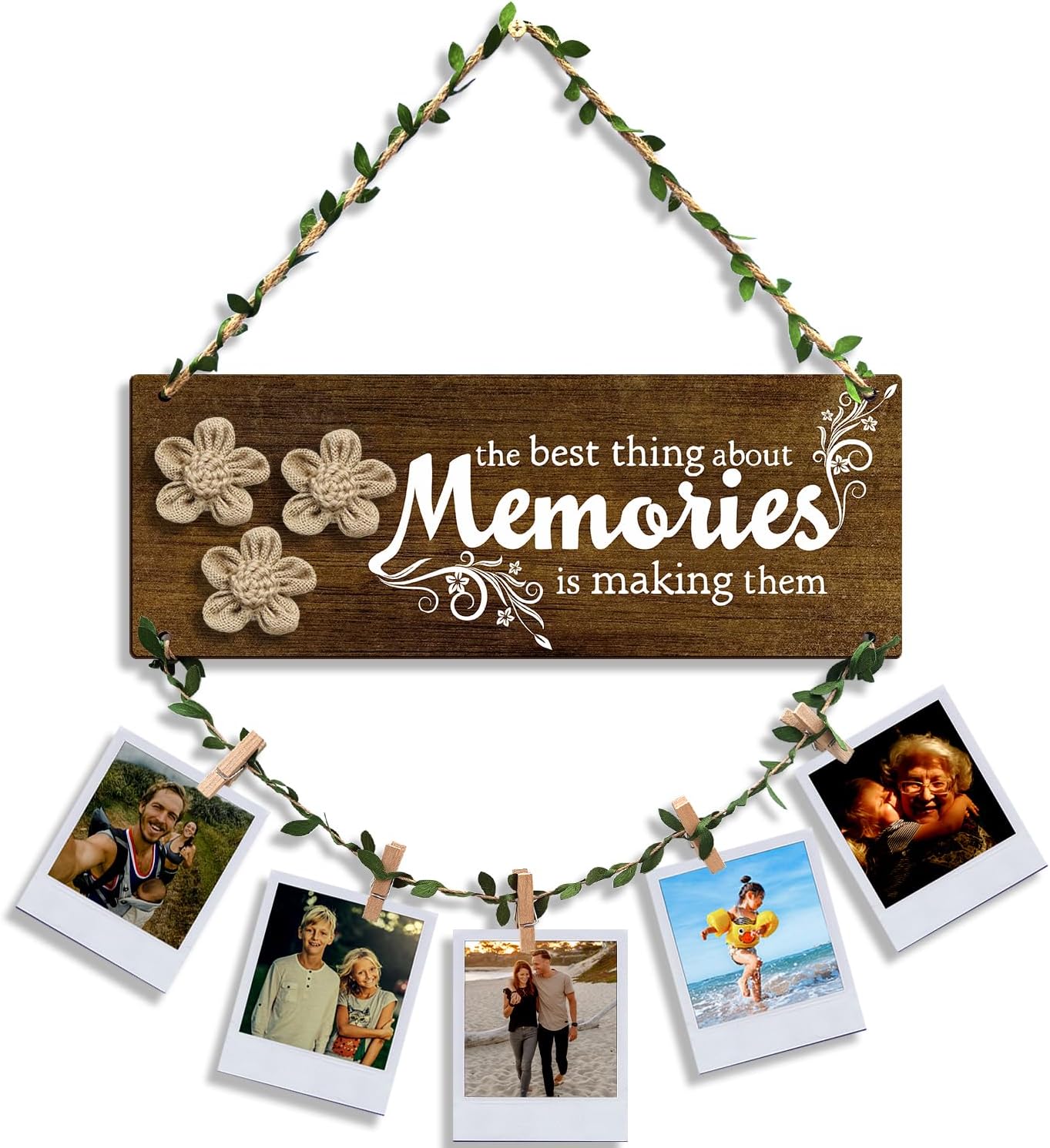 Sehaz Artworks Wall Decoration Items for Living Room |Photo Frames for Wall Decoration|Memories Wall Hanging |Home Decor Items |Photo Hanging Clips and Rope|Room Decor Items |Photo Frame for Friends