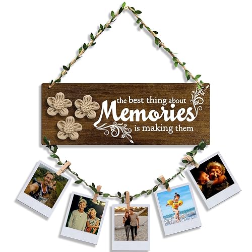 Sehaz Artworks Wall Decoration Items for Living Room |Photo Frames for Wall Decoration|Memories Wall Hanging |Home Decor Items |Photo Hanging Clips and Rope|Room Decor Items |Photo Frame for Friends