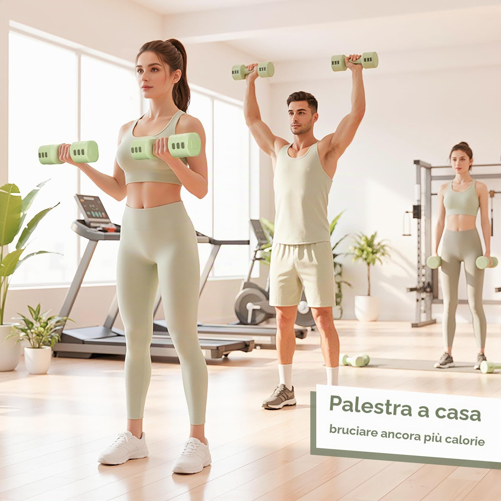 Set di 2 manubri regolabili 2 in 1, per donne e uomini, 4 livelli di peso con adattatore kettlebell, set di manubri per casa