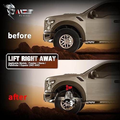 Miniatura 7 de MZS Kit de elevación de nivelación frontal de 2 pulgadas compatible con Frontier 2005-2023  Xterra 2005-2015  Pathfinder 2005-2012  Equator 2WD 4WD