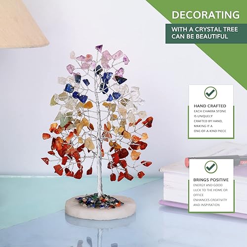 Miniatura 5 de Árbol de 7 chakras, árbol de la vida, piedras preciosas y cristales, árbol del dinero, energía positiva, cosas espirituales, cristales de Reiki y