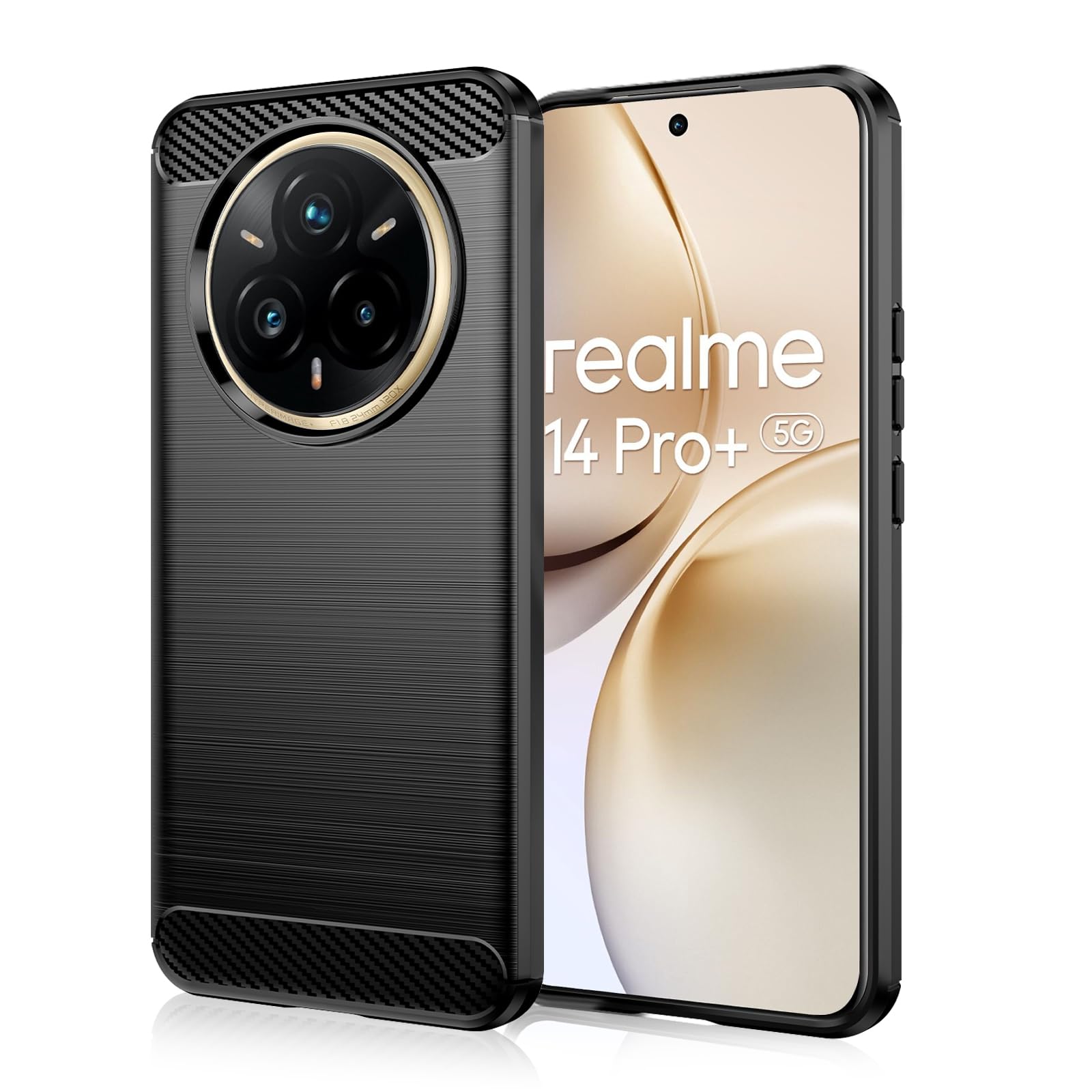 Datree Etui do Realme 14 Pro Plus/Realme 14 Pro+, smukłe etui ochronne z miękkiego silikonu TPU, ochrona przed zarysowaniami i wstrząsami (czarny)