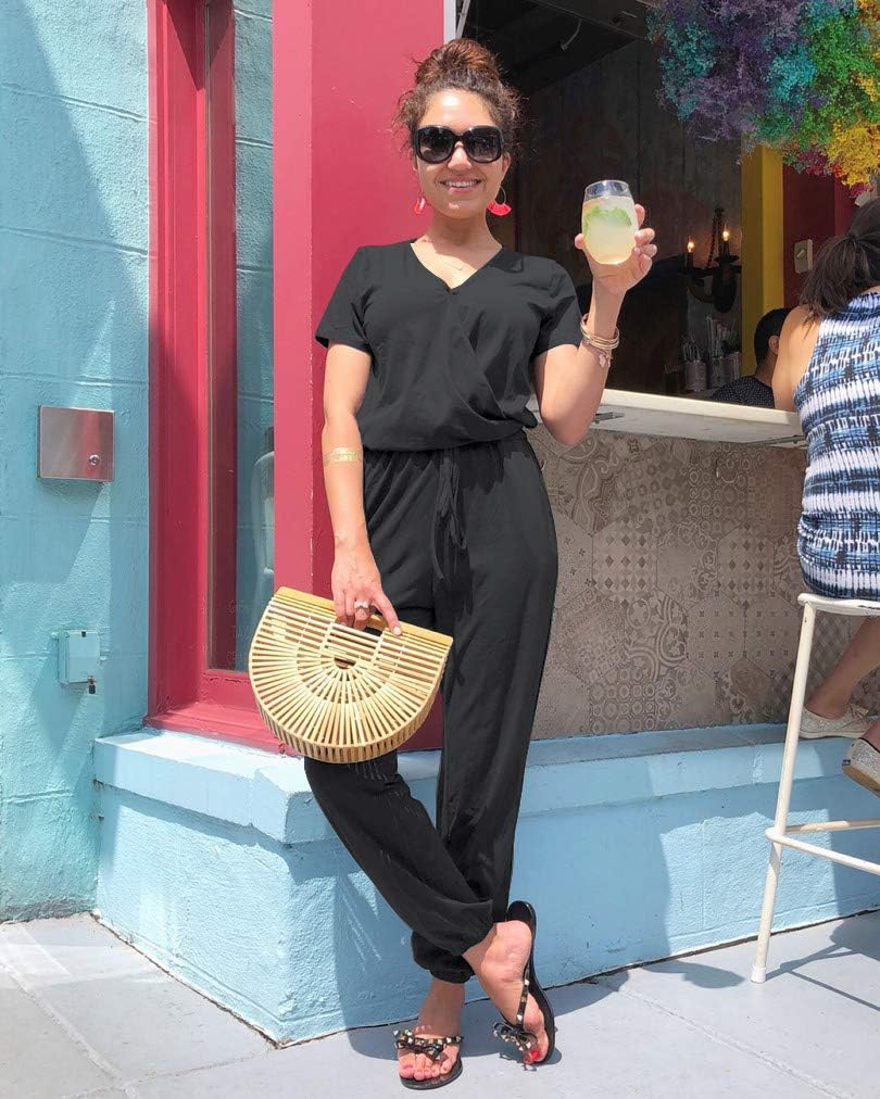 PRETTYGARDEN Jumpsuits for Women 2026 Spring Summer Casual Dressy Short Sleeve Romper Airport Vacation Travel Outfits - Image 4