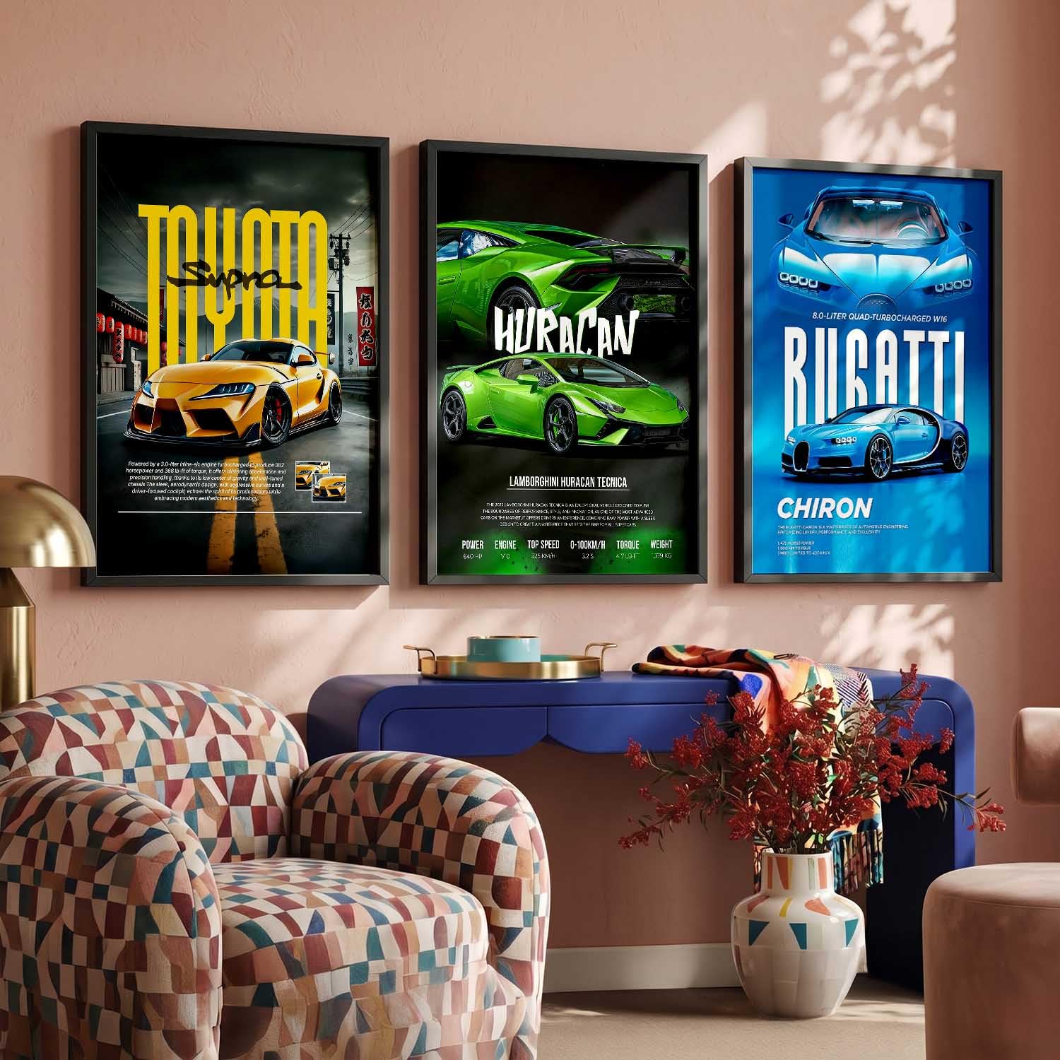 Porsche Car Posters - Set of 3 Framed Wall Art -13 Porsche Car Posters - Set of 3 Framed Wall Art -13