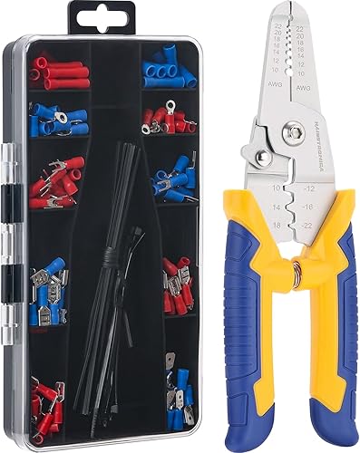haisstronica Kit de herramientas pelacables de 171 piezas, incluye terminales de cable aislados, para cableado eléctrico, automotriz y bricolaje disponible en Yaxa Peru