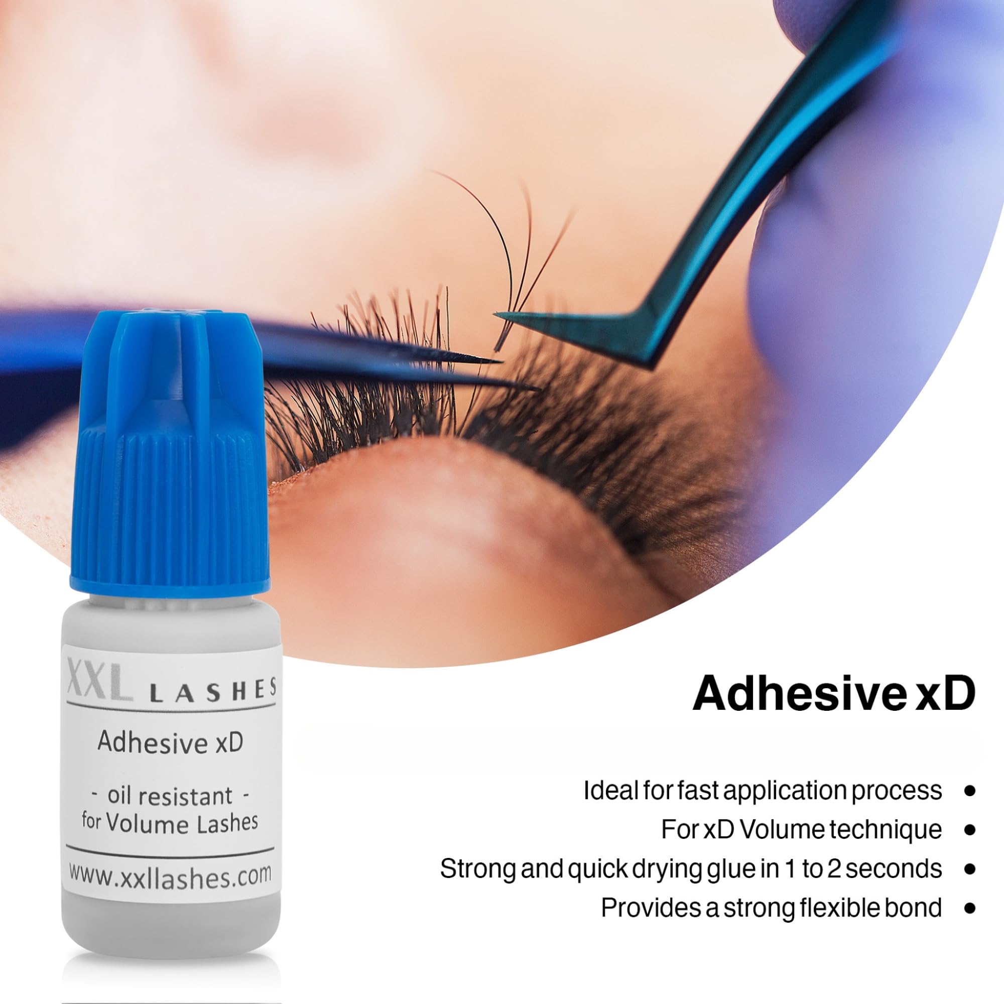 XXL Lashes Adesivo xD Colla per Allungamento Ciglia, 5 ml