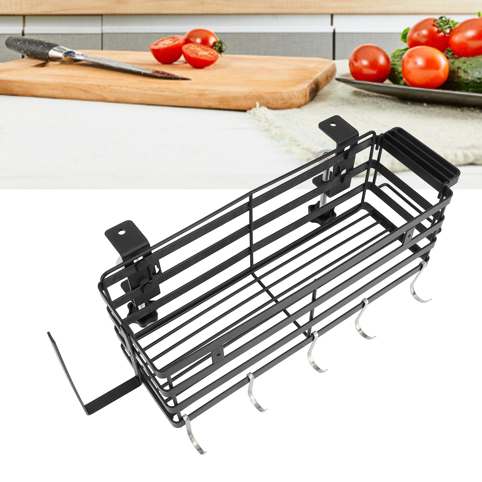 Organizzatore per piastre, Piastra portatile per campeggio all'aperto, Portaoggetti per accessori per barbecue con portautensili magnetico, portacoltelli e portasciugamani di