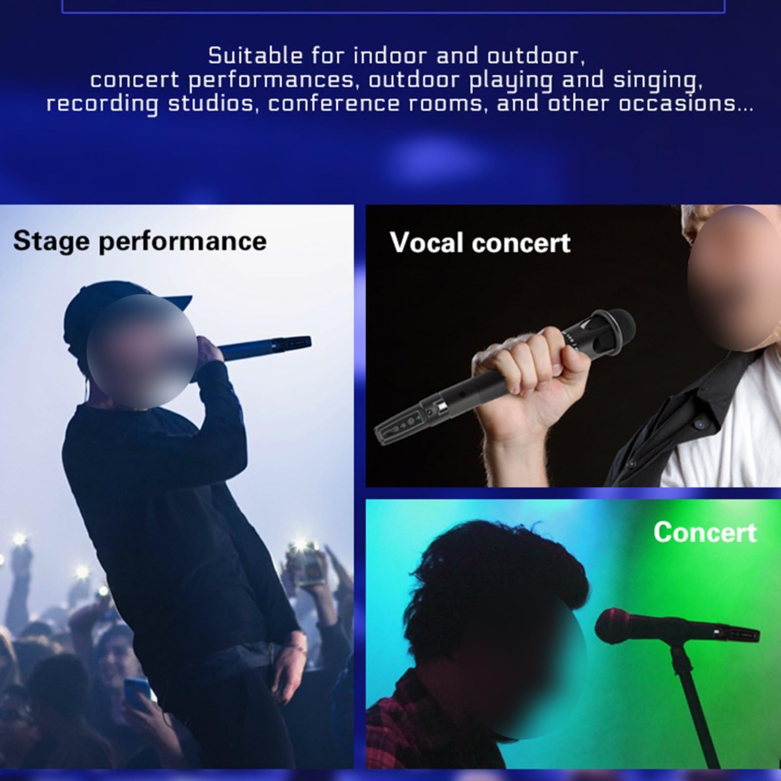 Per Shure BETA58/Sennheiser E945 Pro Wireless XLR System - 550-574MHz 20CH Studio Grade Mic Kit W/110DB per gamma dinamica e trasmissione 50M, 0,2% THD per fasi live e registrazione in studio