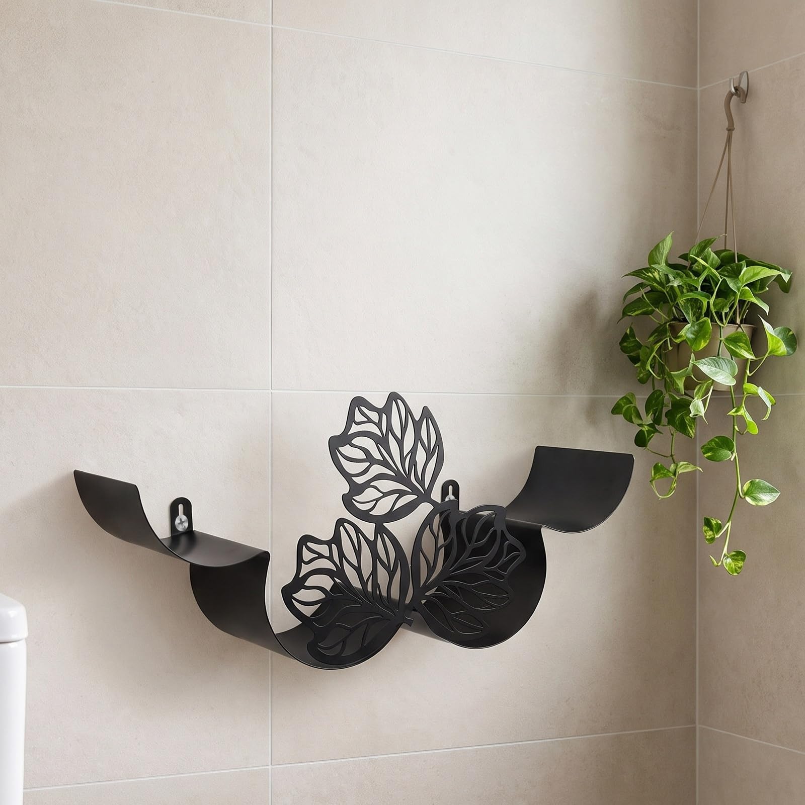 Gatuida Portarotolo da parete per carta igienica, a forma di foglie di | Portarotolo di carta igienica da parete per bagno, toilette per gli ospiti e piccoli spazi.