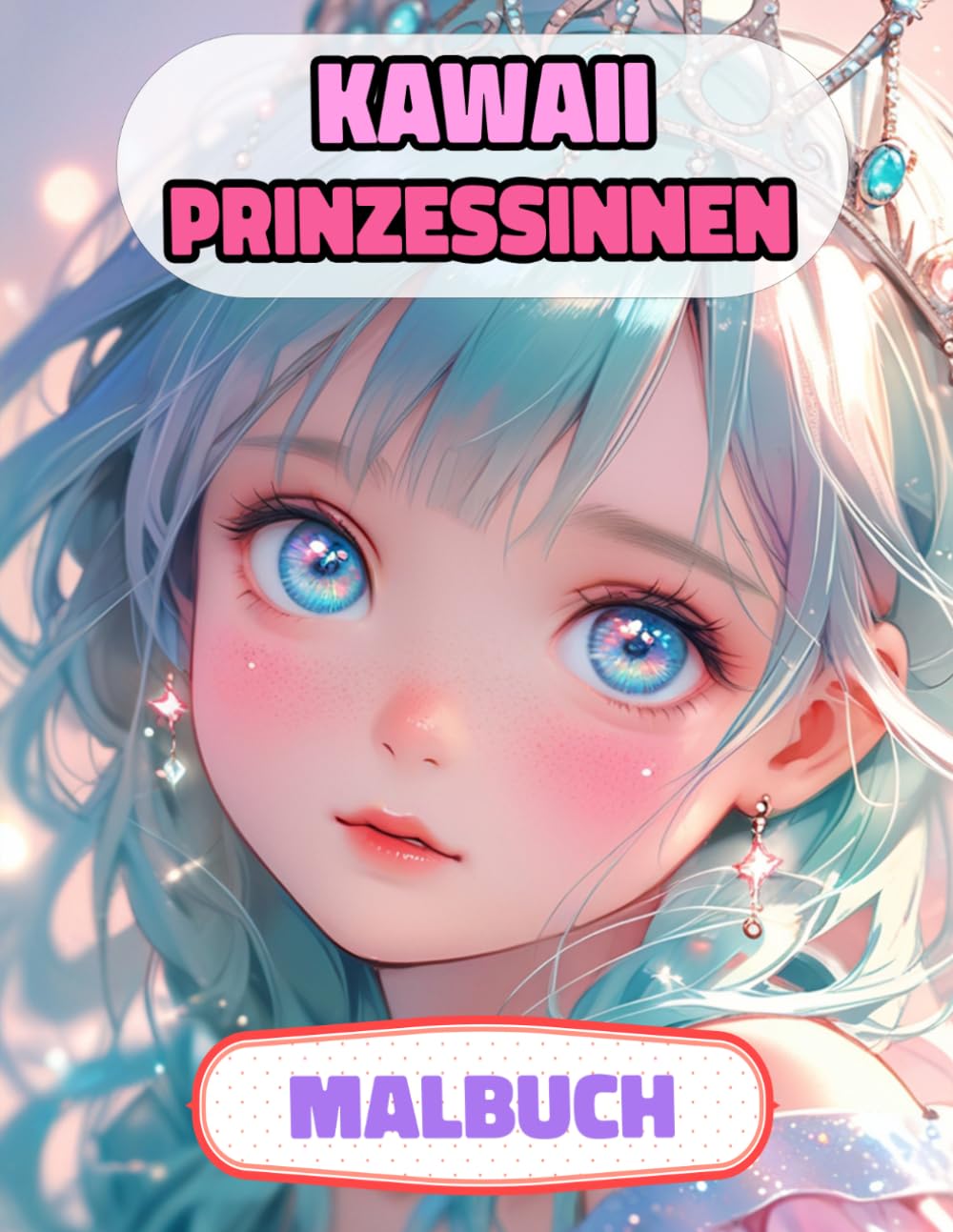 Kawaii Prinzessinnen Malbuch: Farbung Seiten Von Niedlichen Prinzessinnen Königinnen Königlichen Frauen Majestät Palast Kaiserin Mittelalter Burg ... Stressabbau | Für Kinder Erwachsene