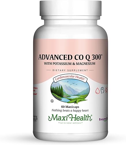 Maxi Health Advanced CO Q10 300 - Coenzima Q10 - con potasio y magnesio - 60 cápsulas - Kosher
