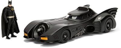 Jada Toys 1&colon;24 1989 Batmobile Die-cast Car with 2&period;75" Batman Figure&comma; Toys for Kids and Adults