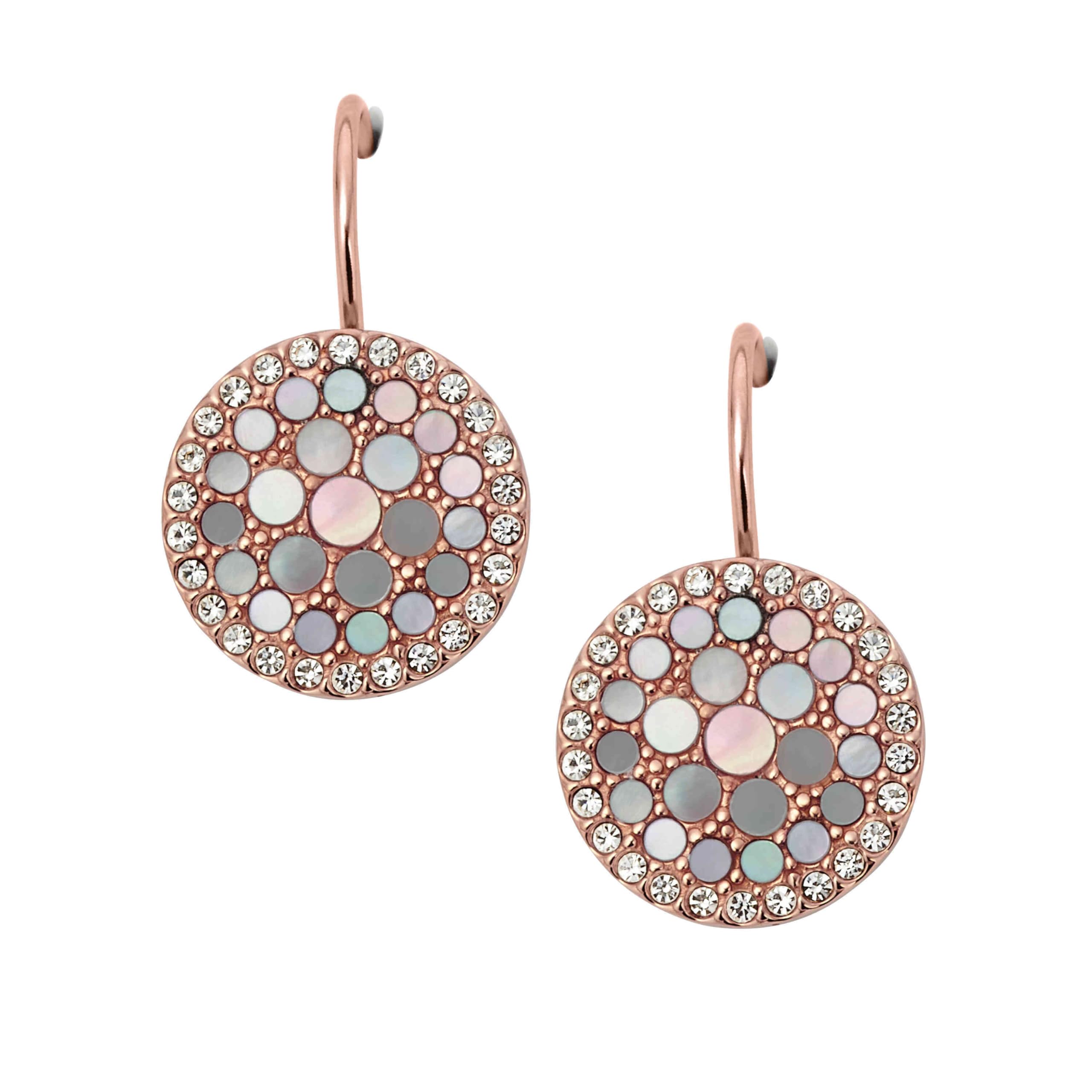 Fossil Pendientes de mujer acero inoxidable cierre gancho