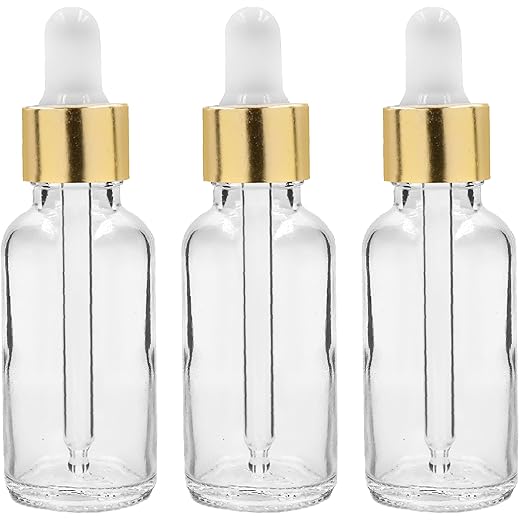Clear Round Glass Bottle with Dropper 30ML