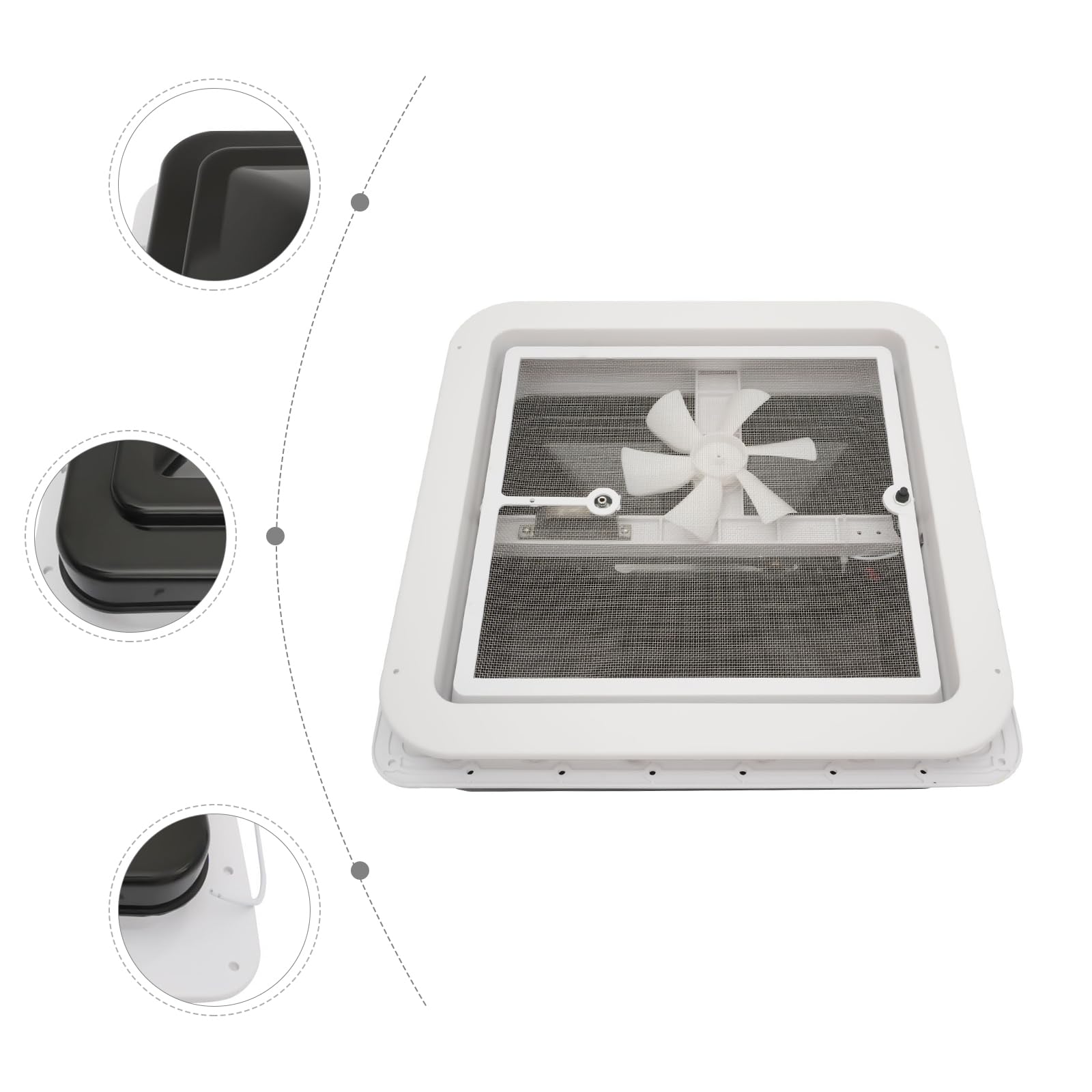 Claraboya, Ventana De Techo Tragaluz Vent 42 X 42 Cm Para Autocaravana, Caravana, Ventana De Techo Estándar De 14 X 14 Pulgadas Con Aberturas Claras