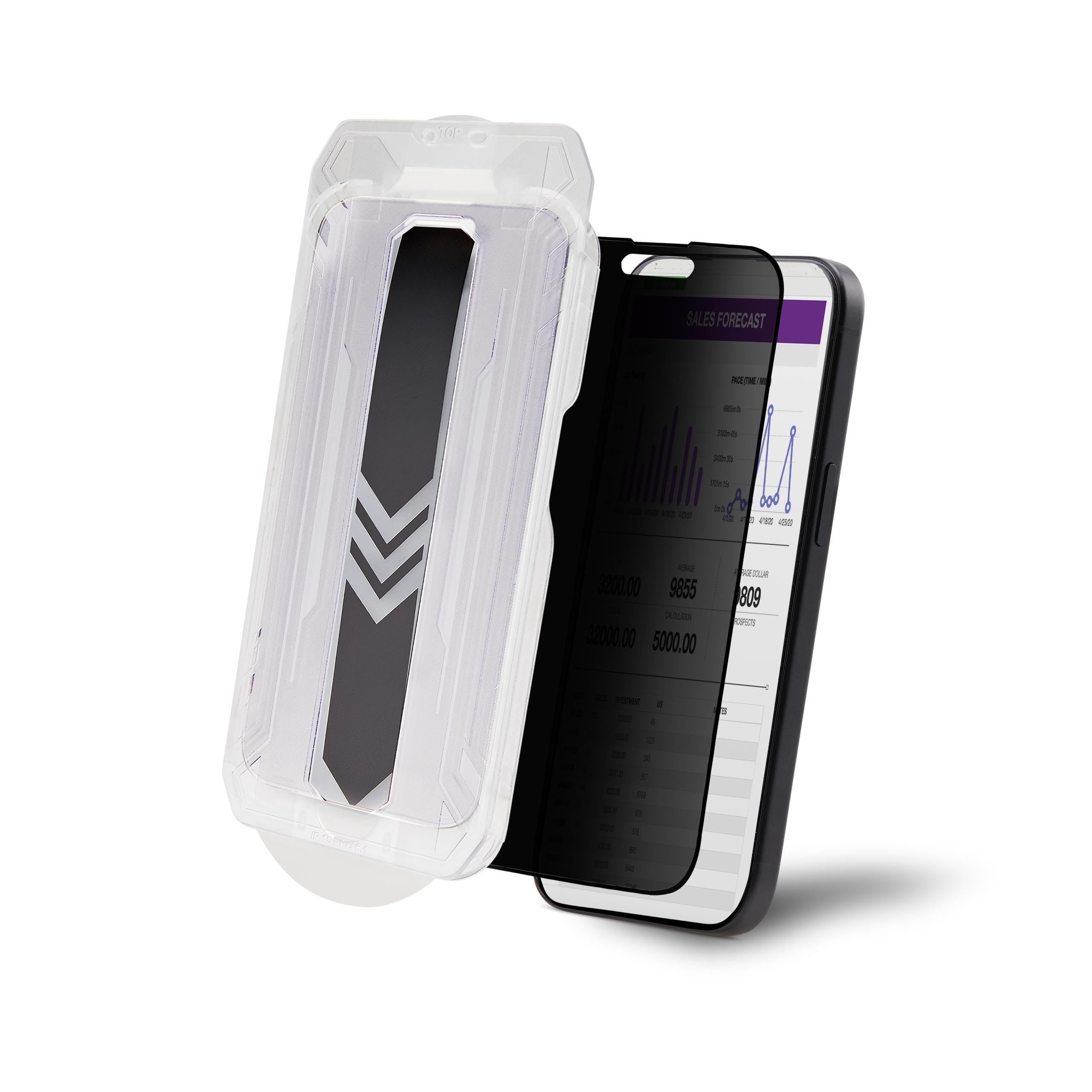 StarTech 4-Wege Blickschutzfilter für iPhone 15 Pro, Hoch-/Querformat | Touch, 60 Grad Sicht, Handy Panzerglas Sichtschutz, Selbstklebend